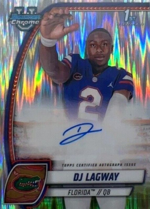 DJ Lagway 2024 Bowman Chrome University #PA-DLA Prospect Auto - Stealth Refractor (1st) RAW