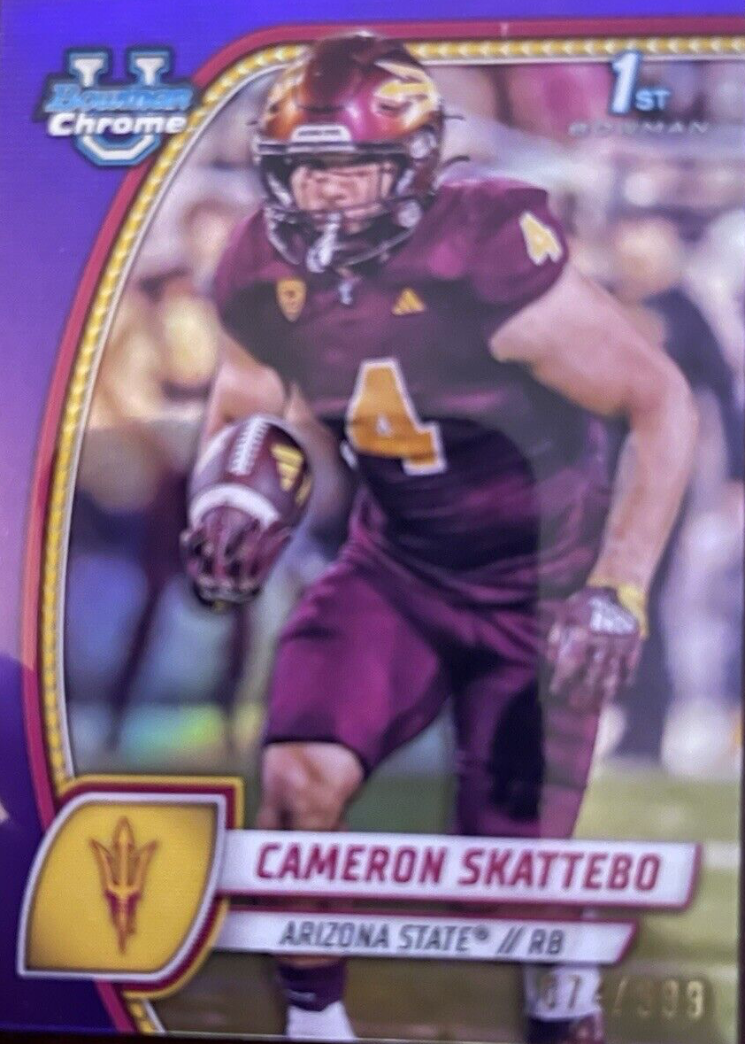 Cam Skattebo 2024 Bowman Chrome University #37 Purple