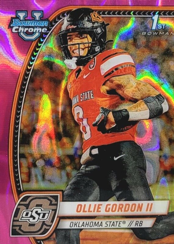Ollie Gordon II 2024 Bowman Chrome University #197 Pink Lava Refractor (1st) RAW