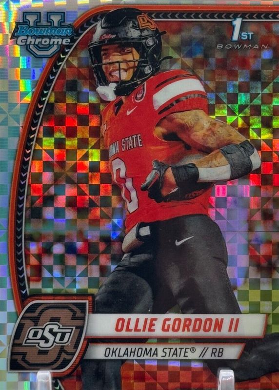 Ollie Gordon II 2024 Bowman Chrome University #197 X-Fractor (1st) RAW