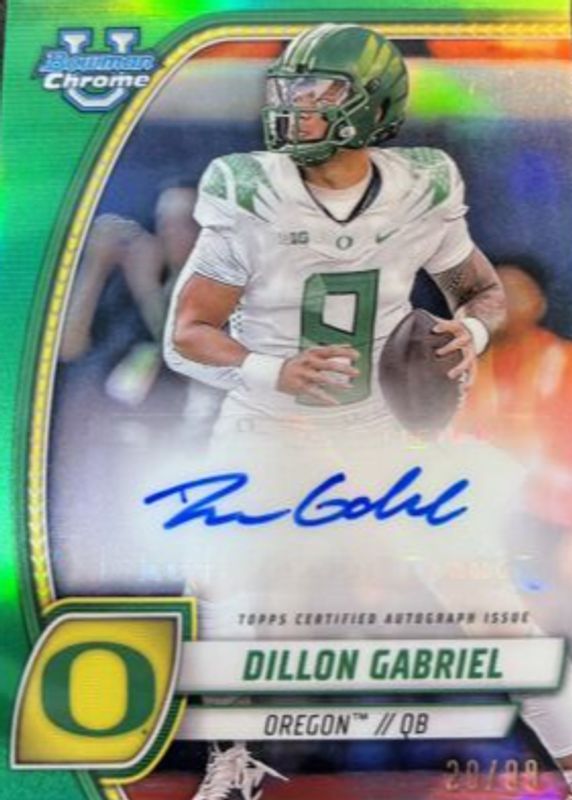 Dillon Gabriel 2024 Bowman Chrome University #PA-DGA Prospect Auto - Green Refractor /99 PSA 10