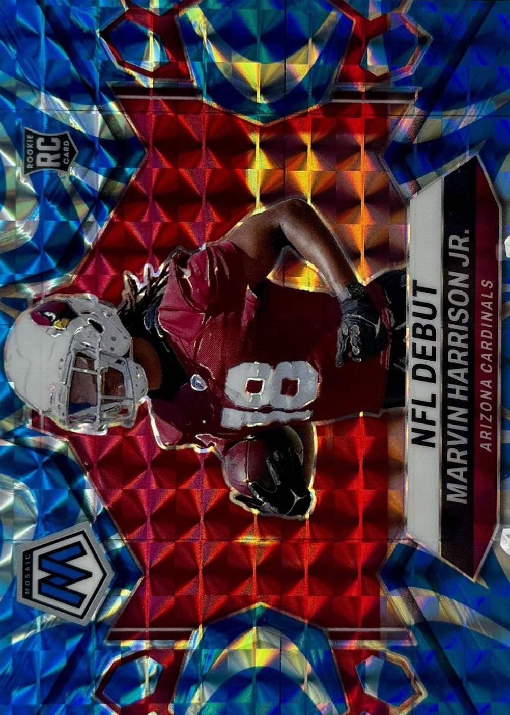 ★E HARRISON◇校正刷り◇リプロ★Proof◇見本刷り◇額装品 Marvin Harrison Jr. 2024 Mosaic #283 NFL Debut - Reactive Blue