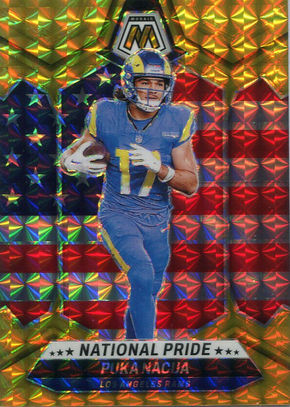 Puka Nacua 2024 Mosaic #264 National Pride - Gold /10 Price Guide
