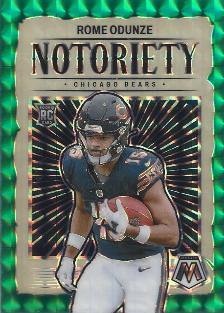 Rome Odunze 2024 Mosaic #24 Notoriety - Green Price Guide - Sports