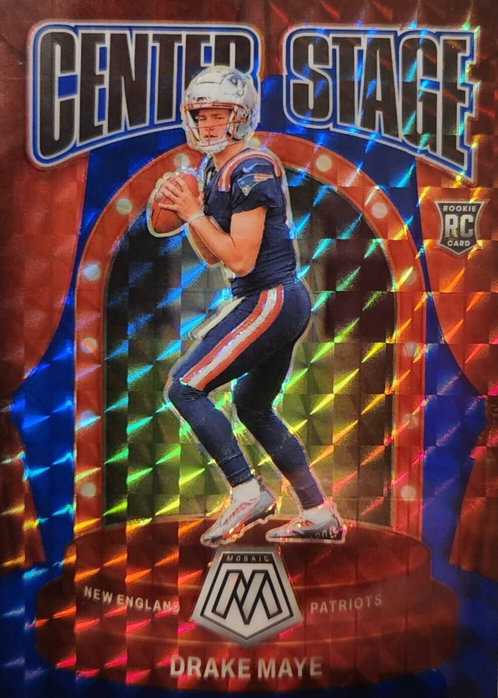 Drake Maye 2024 Mosaic #11 Center Stage - Blue /99 Price Guide
