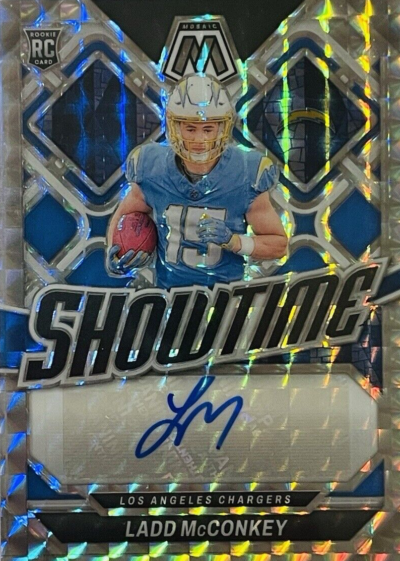 Ladd McConkey 2024 Mosaic #SS-LMY Showtime Signatures Price Guide