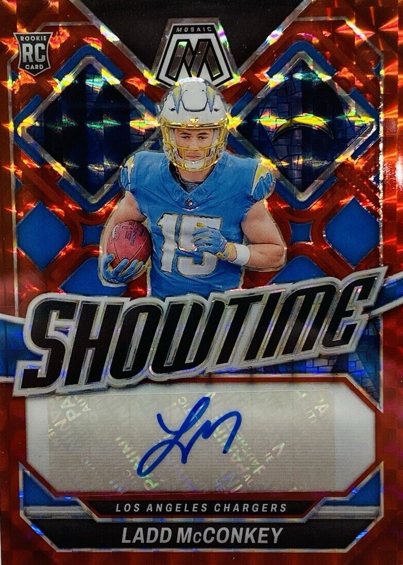 Ladd McConkey 2024 Mosaic #SS-LMY Showtime Signatures - Red /199