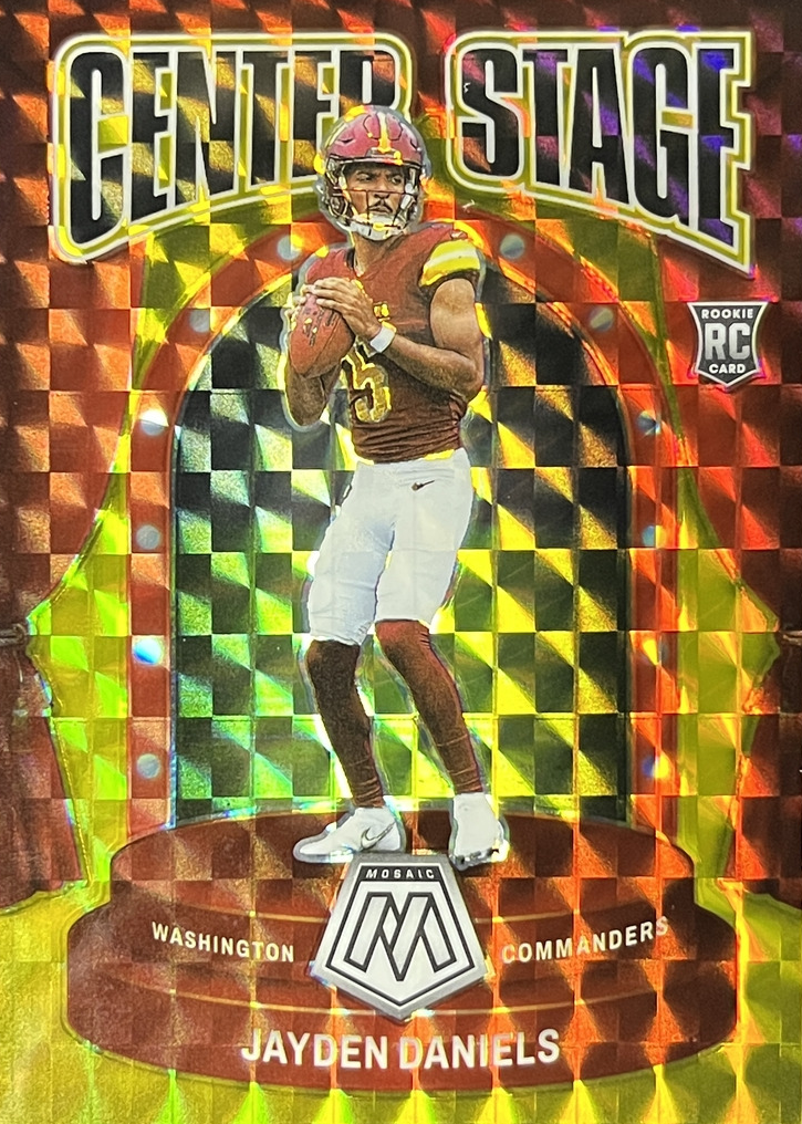 Jayden Daniels 2024 Mosaic #8 Center Stage - Gold /10 Price Guide
