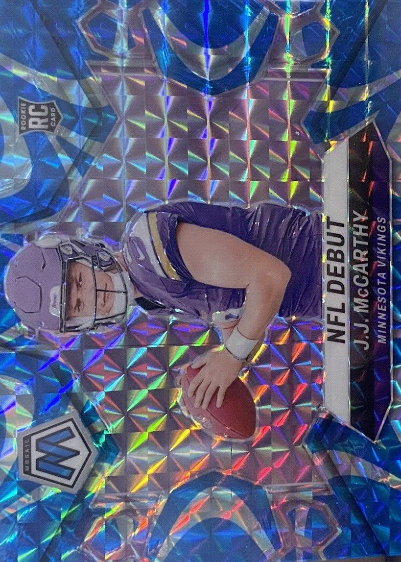 JJ McCarthy 2024 Mosaic #275 NFL Debut - Reactive Blue Price Guide