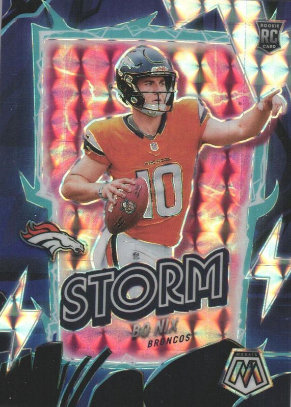 Bo Nix 2024 Mosaic #13 Storm - Mosaic Rookie PSA 10