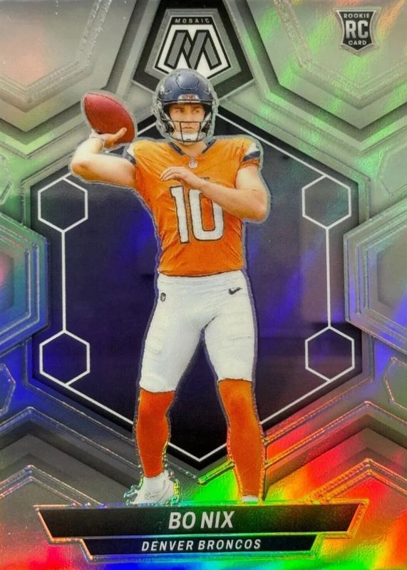 Bo Nix 2024 Mosaic #312 Silver Rookie PSA 10