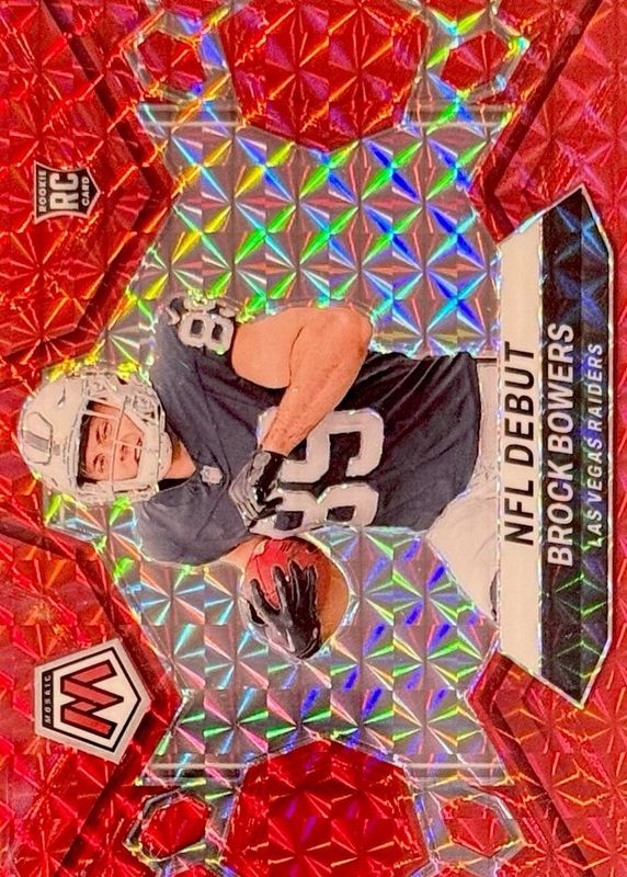 Brock Bowers 2024 Mosaic #286 NFL Debut - Red Rookie RAW