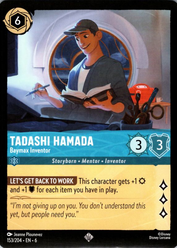 Tadashi Hamada - Baymax Inventor 2024 Azurite Sea #153/204 Base PSA 8
