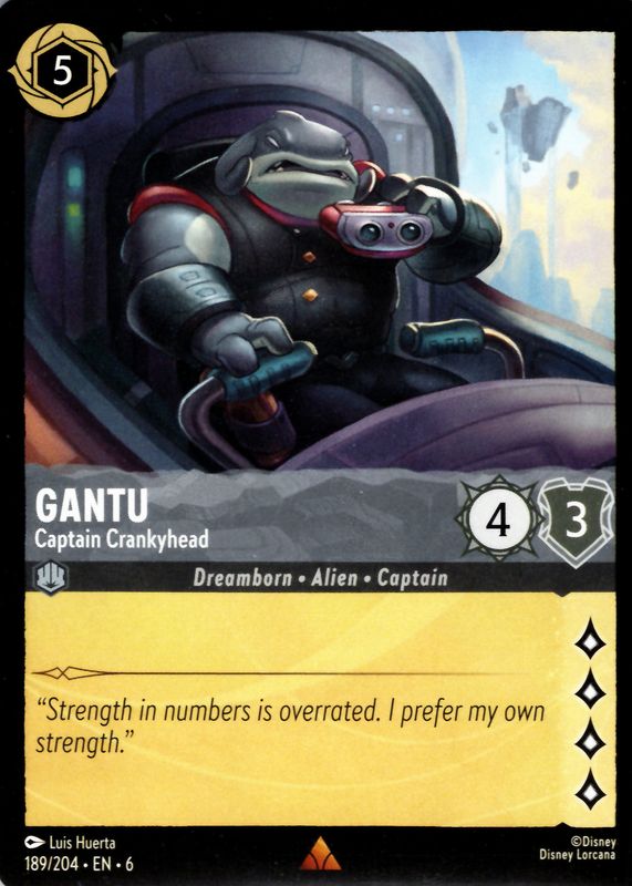 Gantu - Captain Crankyhead 2024 Azurite Sea #189/204 Base RAW TCG (LIGHTLY PLAYED)