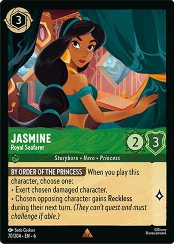 Jasmine - Royal Seafarer 2024 Azurite Sea #70/204 Cold Foil RAW TCG (LIGHTLY PLAYED)