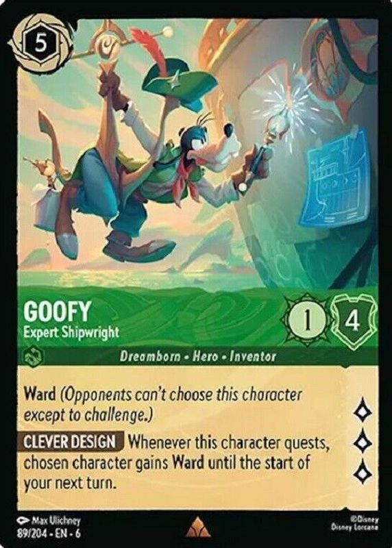 Goofy - Expert Shipwright 2024 Azurite Sea #89/204 Cold Foil RAW TCG (LIGHTLY PLAYED)