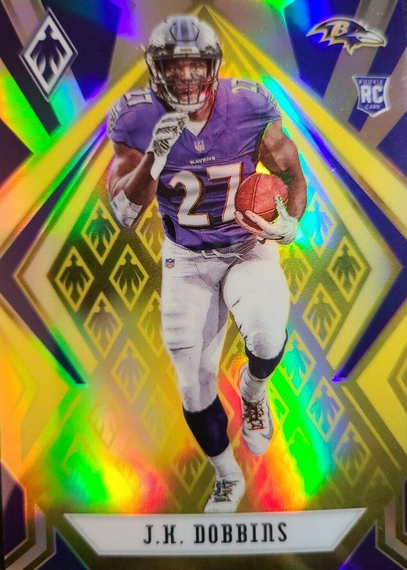 JK Dobbins 2020 Phoenix #115 Yellow /75 Rookie RAW