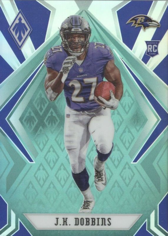 JK Dobbins 2020 Phoenix #115 Teal /175 Rookie RAW