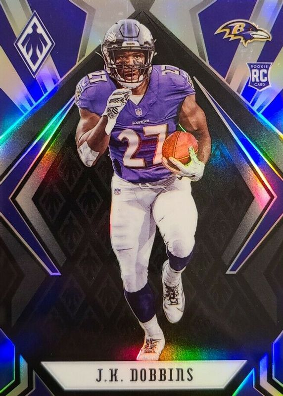 JK Dobbins 2020 Phoenix #115 Black /10 Rookie RAW