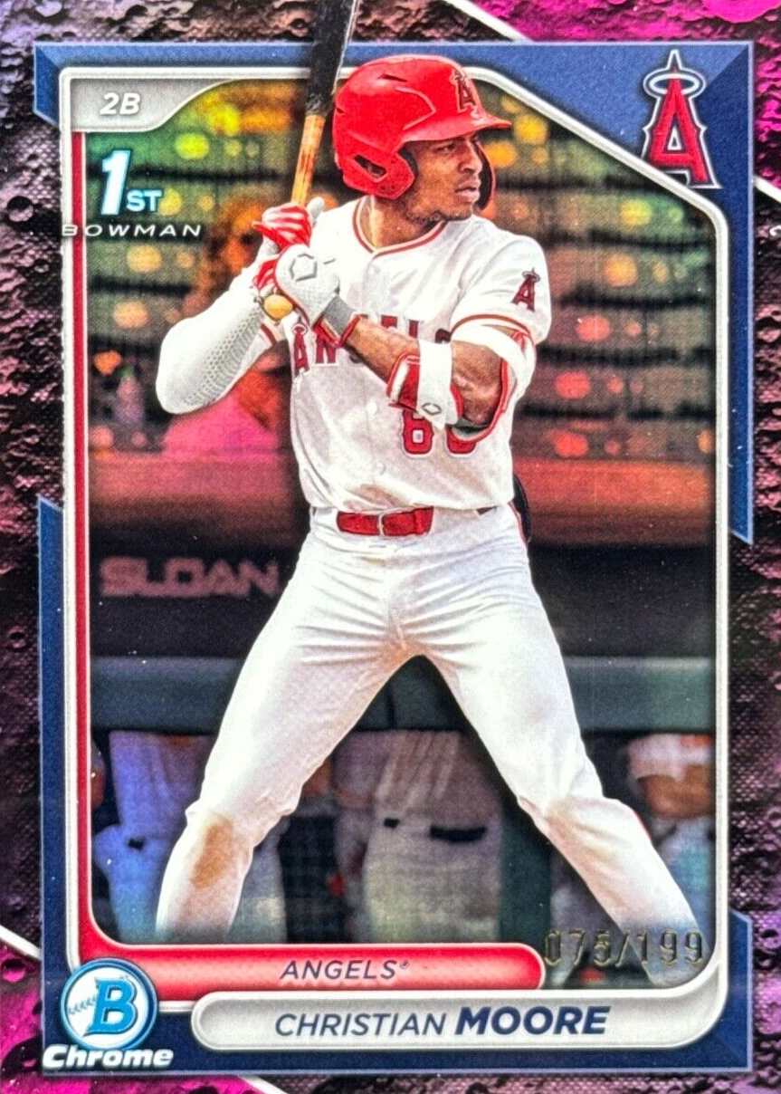 Christian Moore 2024 Bowman Draft #BDC-13 Chrome - Fuchsia