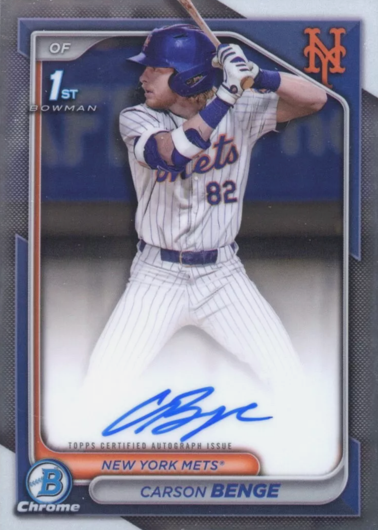 Carson Benge 2024 Bowman Draft #CPA-CBG Chrome Prospect Auto (1st 