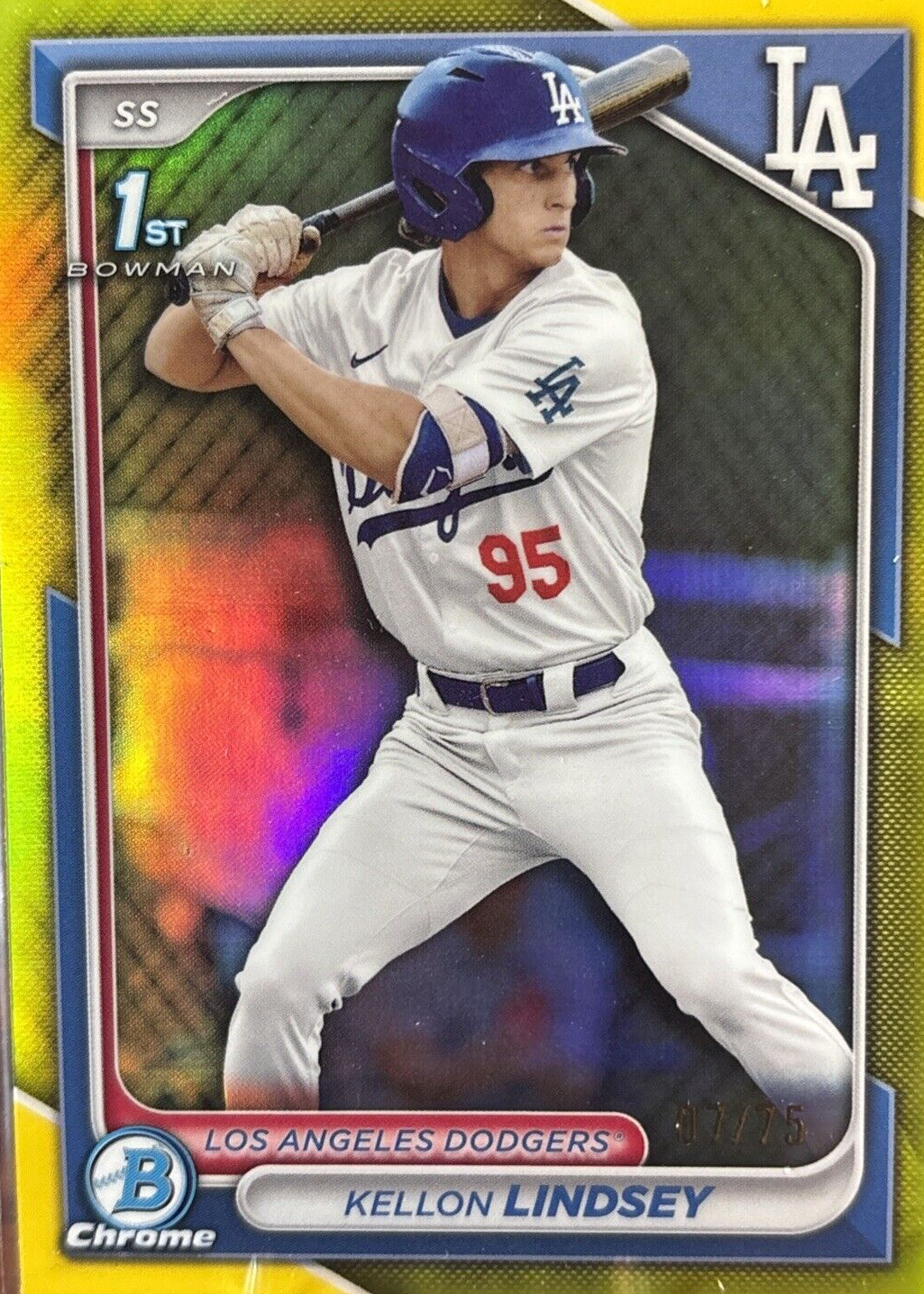 Kellon Lindsey 2024 Bowman Draft #BDC-24 Chrome - Yellow Refractor 