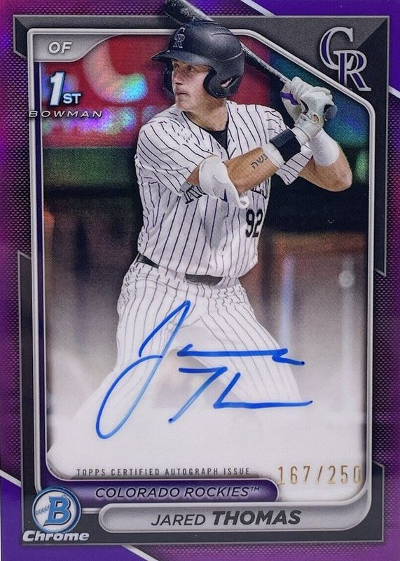 2024 Bowman Draft #CPA-JTH Chrome DP Auto - Purple Refractor /250 (1st)