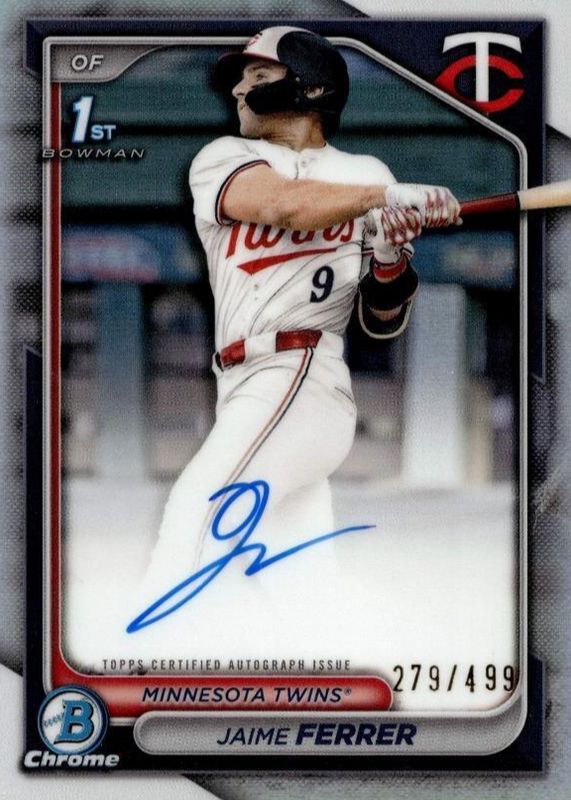 Jaime Ferrer 2024 Bowman Draft #CPA-JF Chrome DP Auto - Refractor /499 (1st) RAW