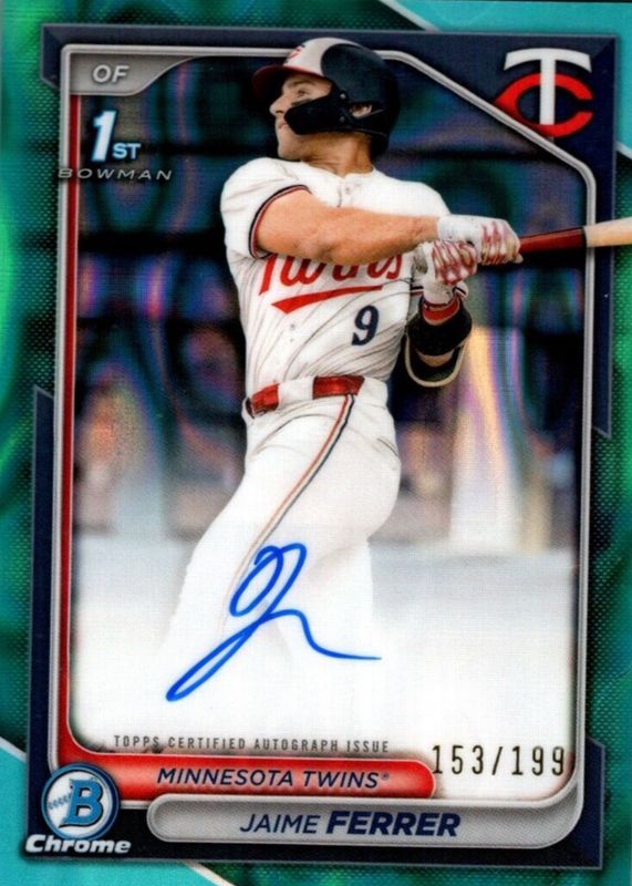 Jaime Ferrer 2024 Bowman Draft #CPA-JF Chrome DP Auto - Aqua Lava Refractor /199 (1st) RAW