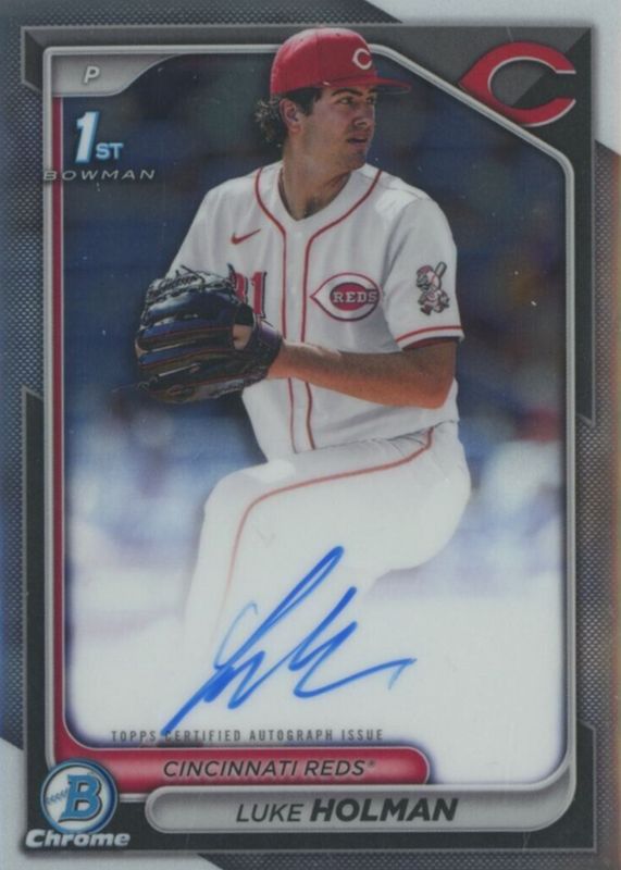 Luke Holman 2024 Bowman Draft #CPA-LH Chrome DP Auto (1st) RAW