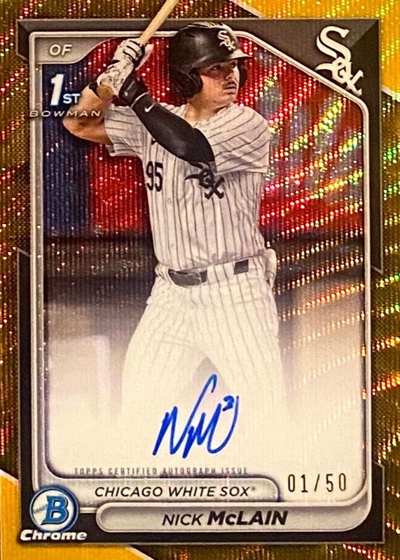 2024 Bowman Draft #CPA-NM Chrome Prospect Auto - Gold Wave Refractor /50 (1st)