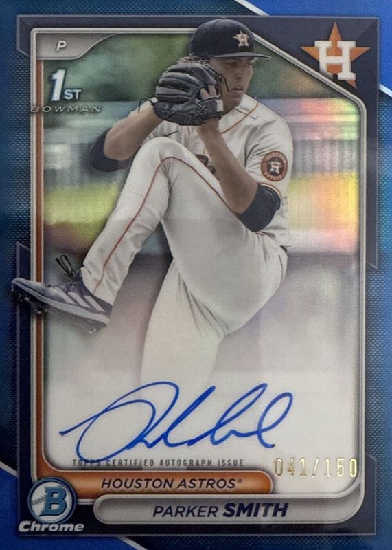 Parker Smith 2024 Bowman Draft #CPA-PSM Chrome DP Auto - Blue Refractor /150 (1st) RAW