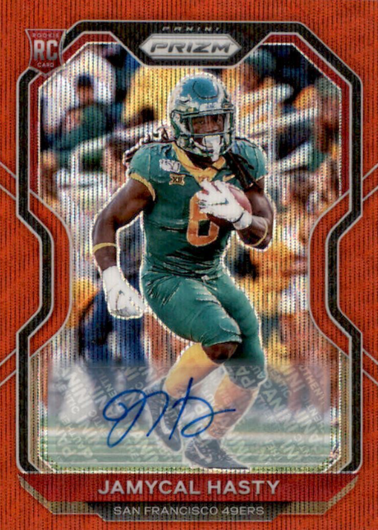 JaMycal Hasty 2020 Prizm #303 Rookie Autographs - Red Wave /149