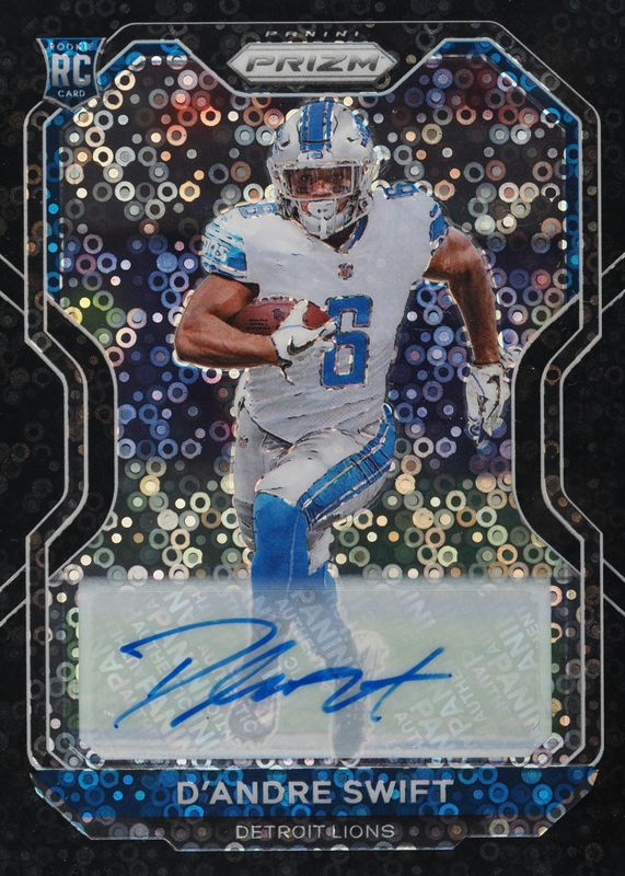 D'Andre Swift 2020 Prizm #358 Rookie Autographs - No Huddle Black /1 Rookie RAW