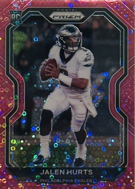 Jalen Hurts 2020 Prizm #343 No Huddle Pink /15 Rookie RAW