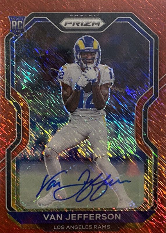 Van Jefferson 2020 Prizm #377 Rookie Autographs - Red Shimmer /35 Rookie RAW