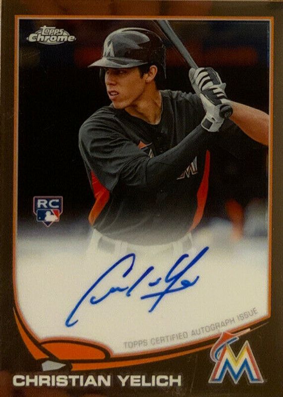 Christian Yelich 2013 Topps Chrome #CY Rookie Auto BGS 9