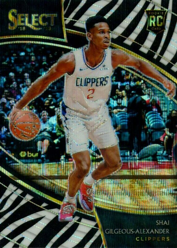 Shai Gilgeous-Alexander 2018 Select #201 Courtside Zebra /(SSP) Rookie PSA 10