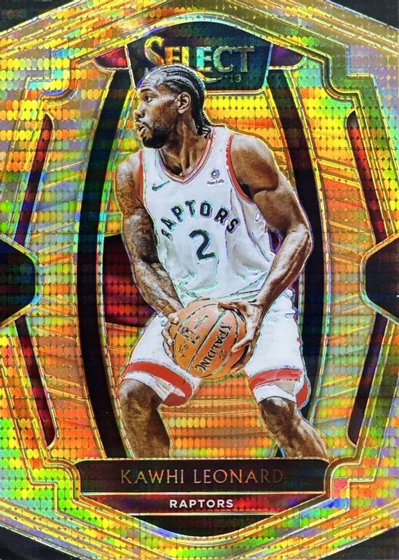 Kawhi Leonard 2018 Select #175 Premier Level FOTL Neon Orange Pulsar /13 SGC 10