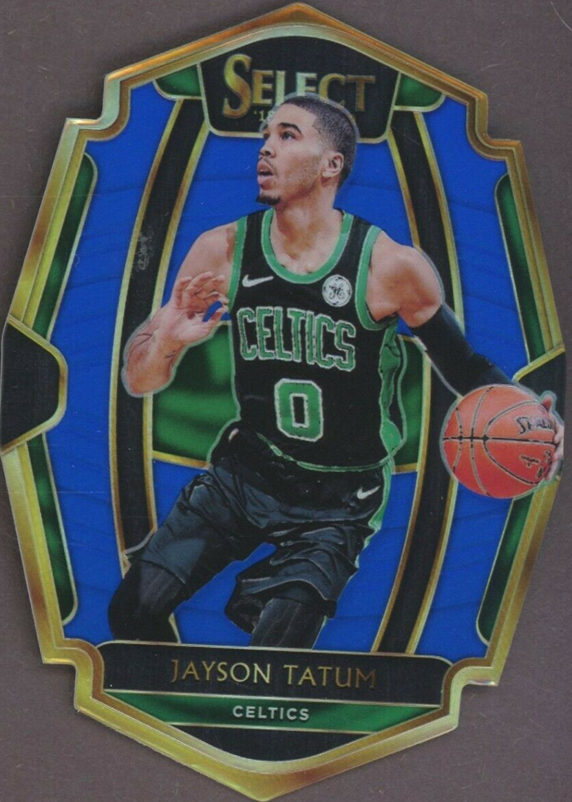 Jayson Tatum 2018 Select #168 Premier Level Blue Die-Cut /249