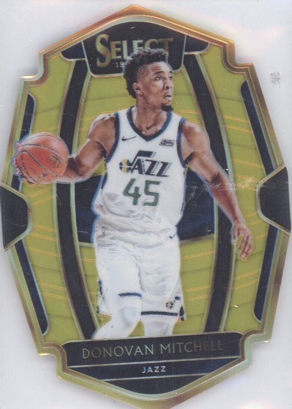 Donovan Mitchell 2018 Select #178 Premier Level Gold Die-Cut /10 RAW