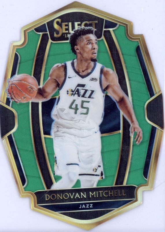 Donovan Mitchell 2018 Select #178 Premier Level Green Die-Cut /5 RAW