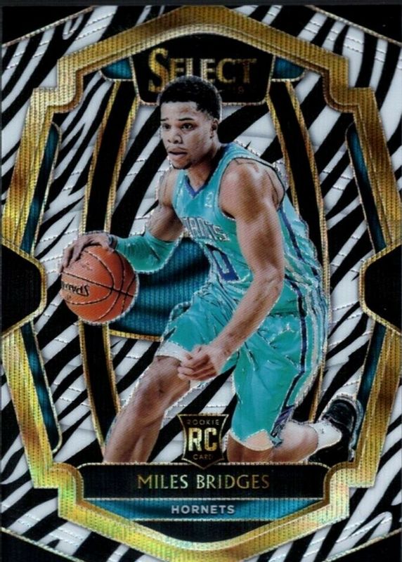 Miles Bridges 2018 Select #114 Premier Level Zebra /(SSP) Rookie PSA 10