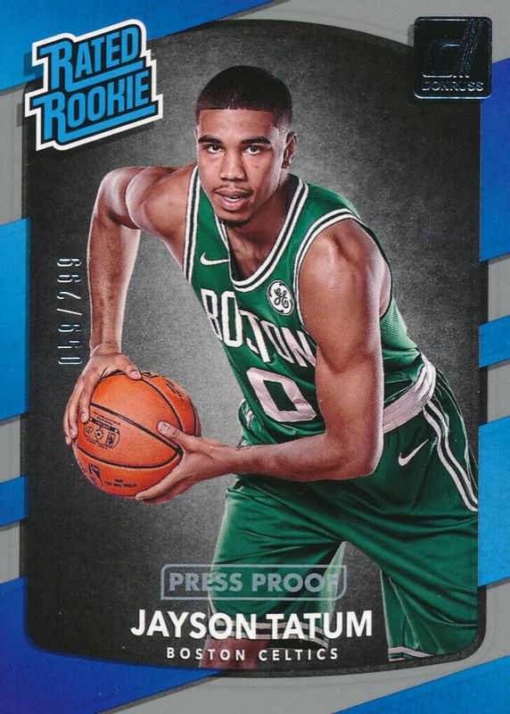 Jayson Tatum 2017 Donruss #198 Press Proof Silver /299 Rookie PSA 10