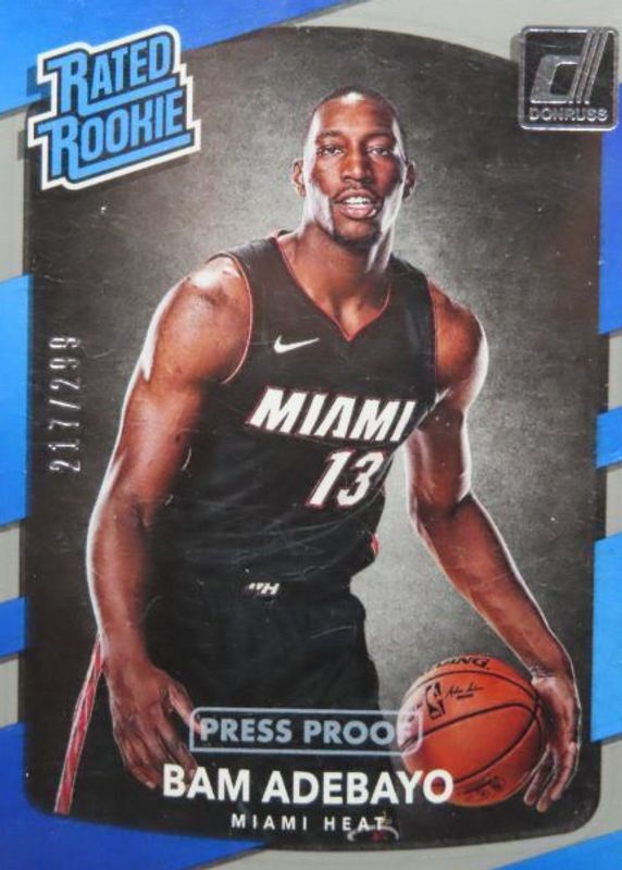 Bam Adebayo 2017 Donruss #187 Press Proof Silver /299 Rookie RAW