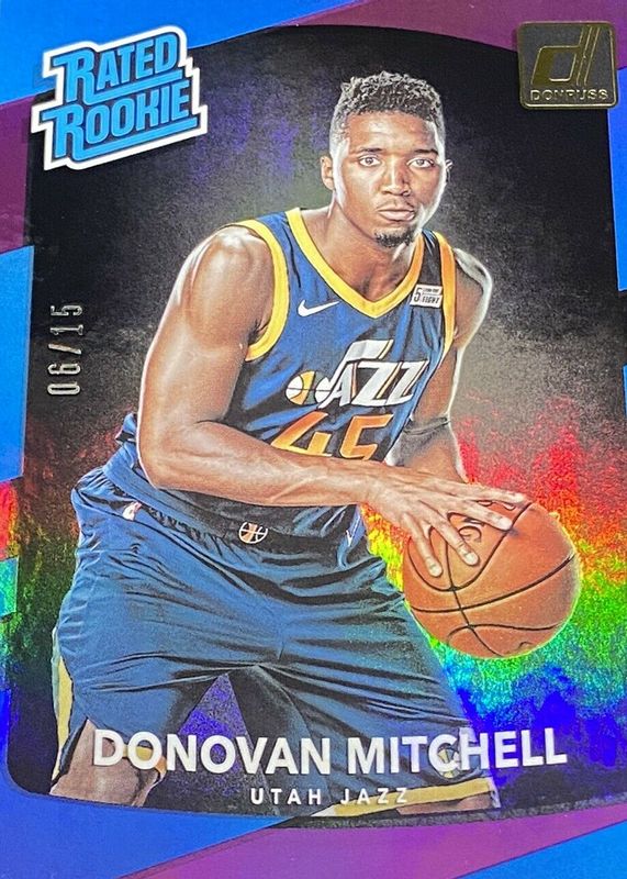 Donovan Mitchell 2017 Donruss #188 Holo Purple Laser /15 Rookie SGC 10