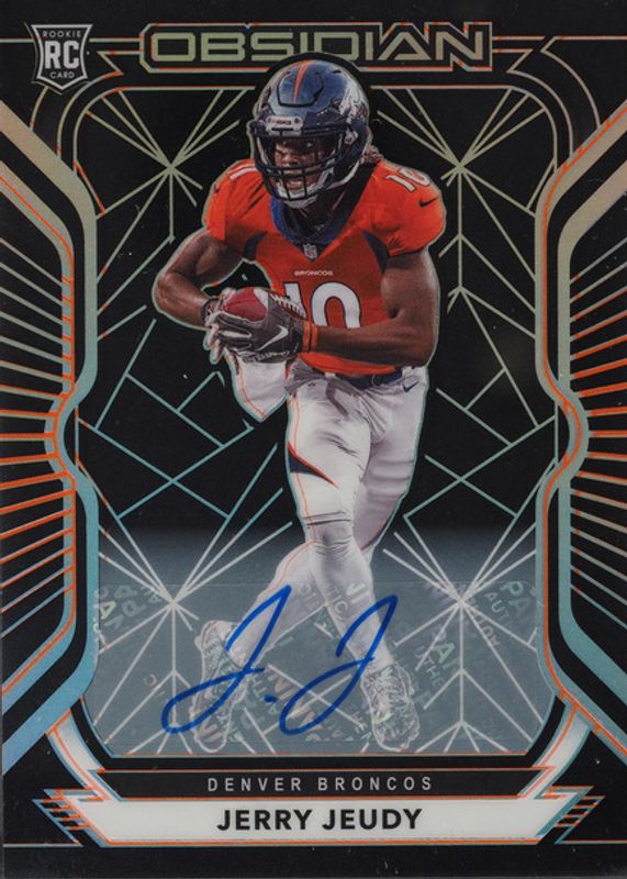 Jerry Jeudy 2020 Obsidian #106 Rookie Autographs - Electric Etch Orange (/75) Rookie BGS 9