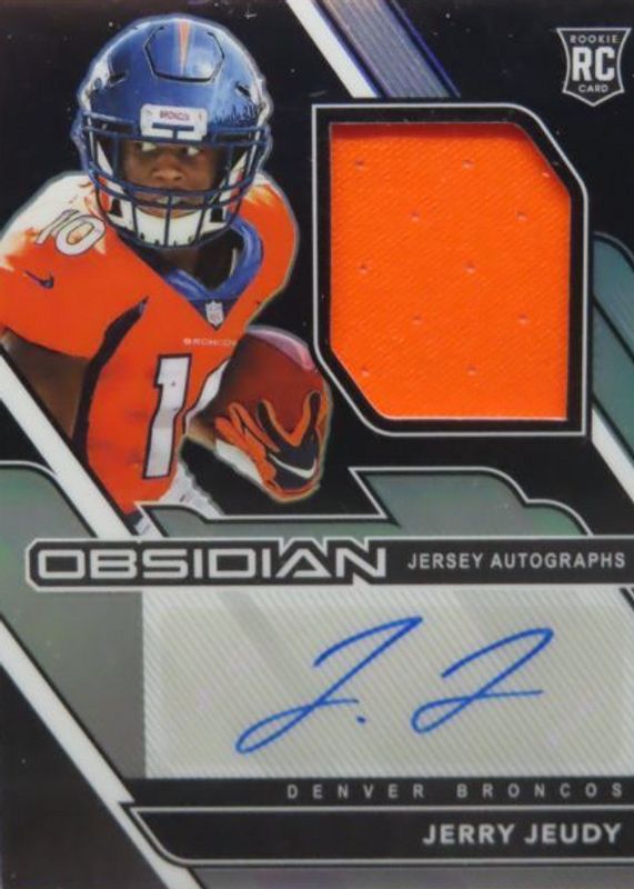 Jerry Jeudy 2020 Obsidian #206 Rookie Jersey Autographs (/150) Rookie PSA 10