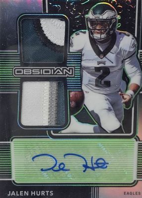 2020 Obsidian #RJI-22 Rookie Jersey Ink - Electric Etch Green /50