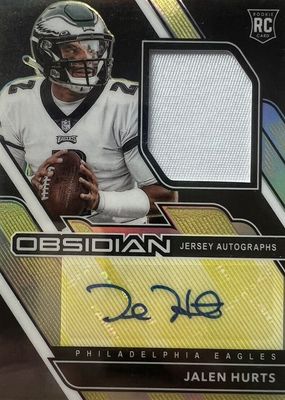 2020 Obsidian #222 Rookie Jersey Autographs - Electric Etch Yellow /25
